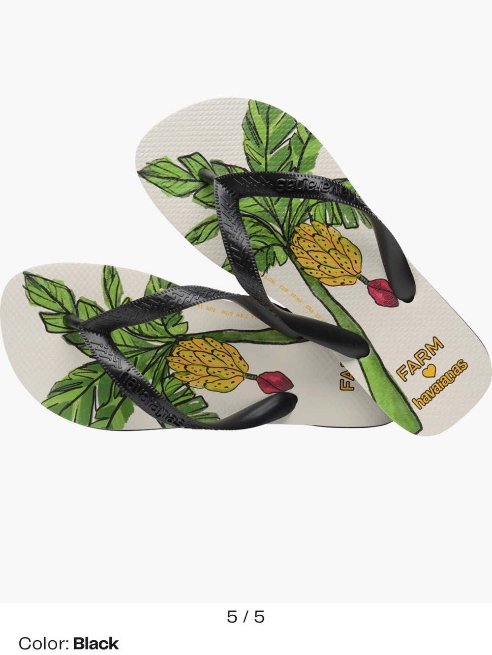 New FARM Rio x  Havaianas Banana Tree Water Resistant Flip Flops - Picture 4 of 4